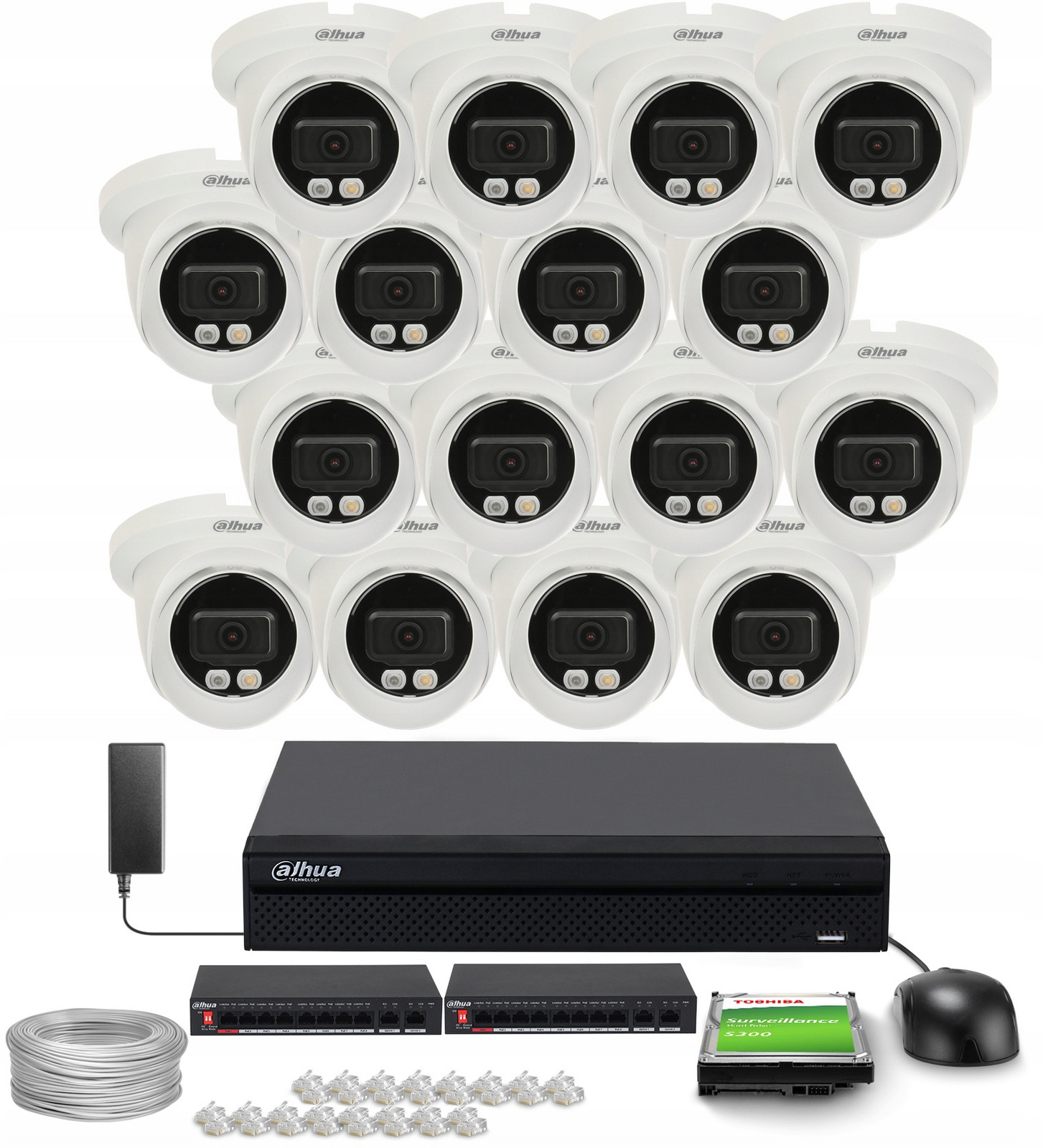 Monitorovací sada 16x IPC-HDW2449TM-S-IL-0280B, 4MPx, Aplikace Dahua