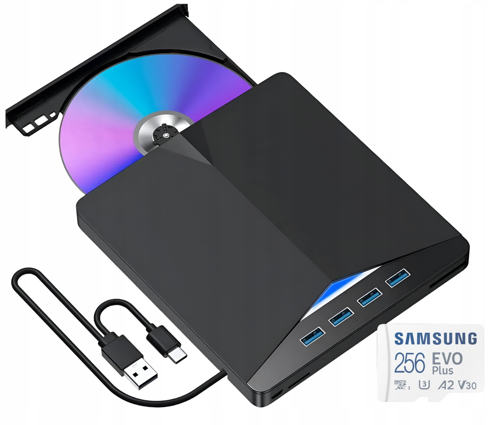 Externí CD/DVD vypalovačka 7v1 Čtečka Sd/tf Paměťová karta Samsung Evo