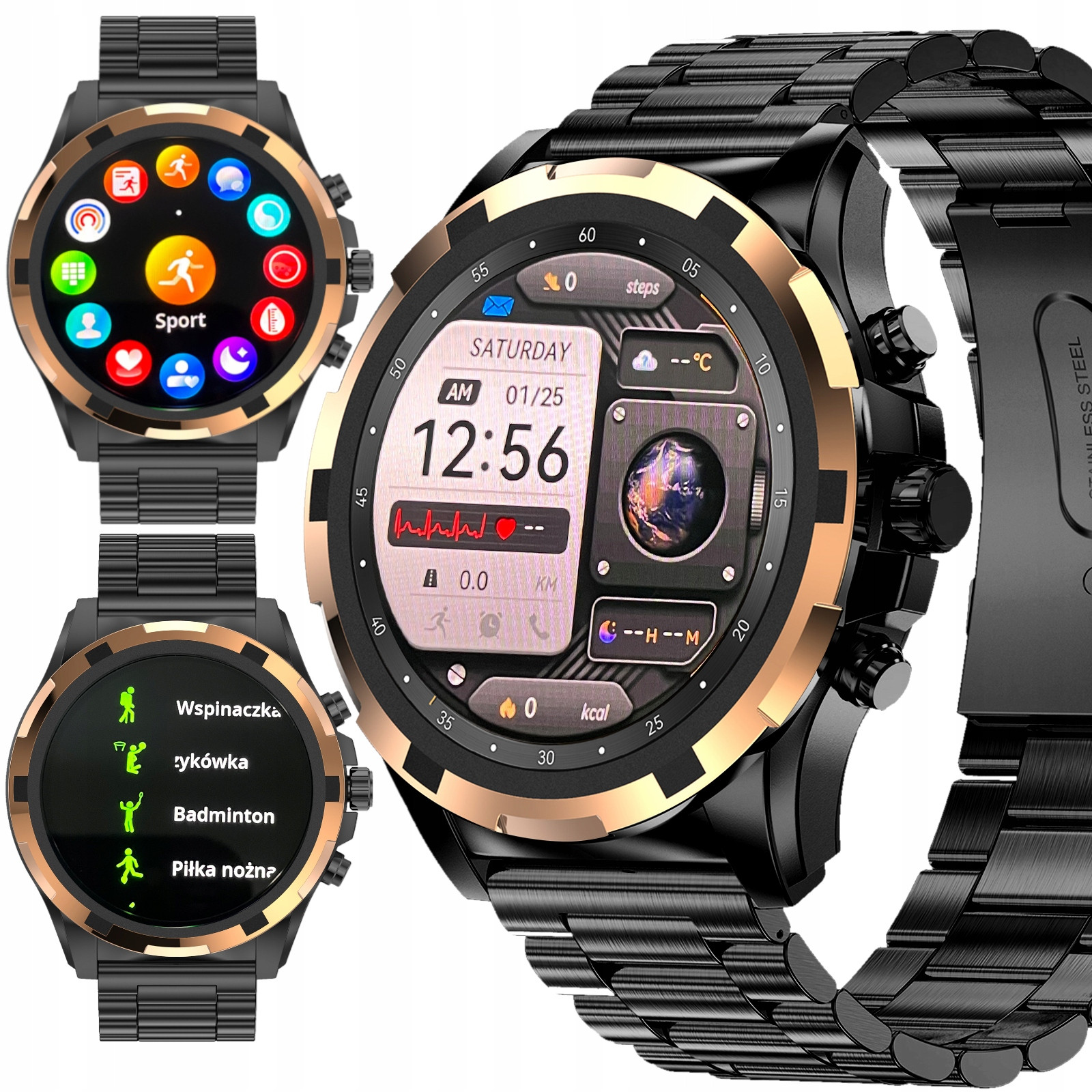 Chytré Hodinky Hodinky Menu Polský Hovory Sport Amoled Smart Watch Tlak