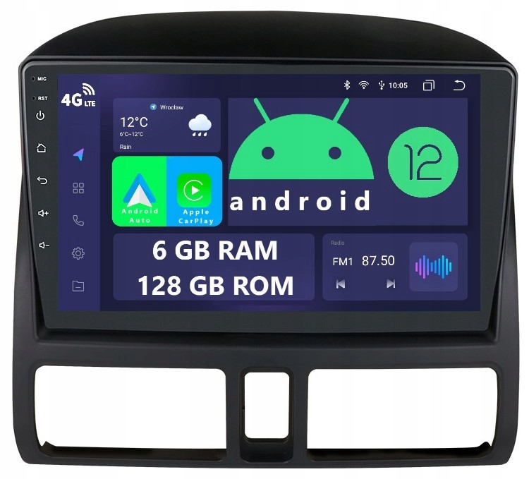 Navigace Rádio 2DIN Android Honda Crv Cr-v 2 II 6/128 Gb Dsp Carplay Lte