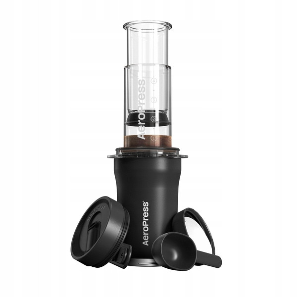 Aeropress Go Plus Kompaktní Kávovar S Termohrnkem Černý