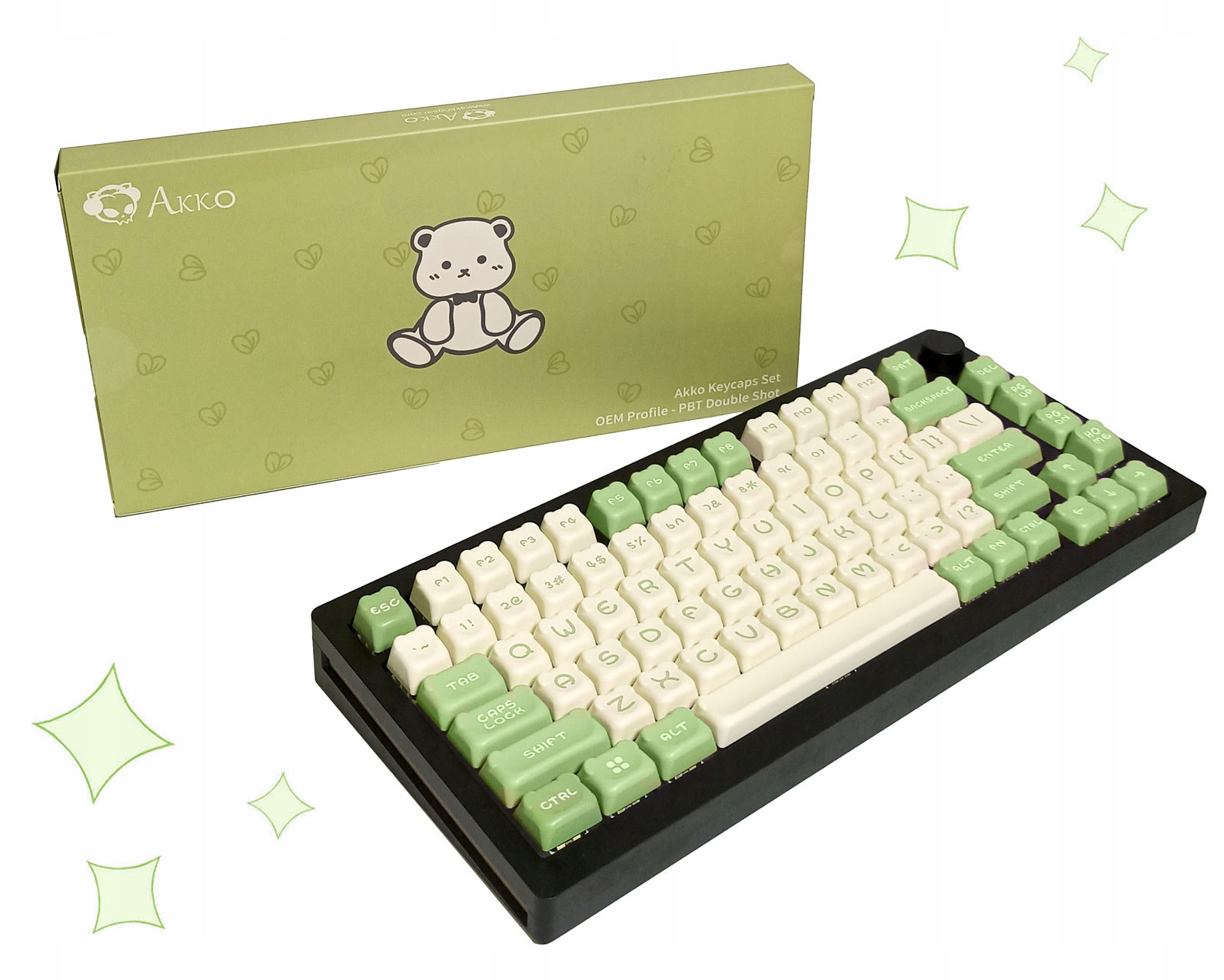 Akko Bear Custom Keycaps Set Krytky kláves Pbt Keycap Space Keycapy