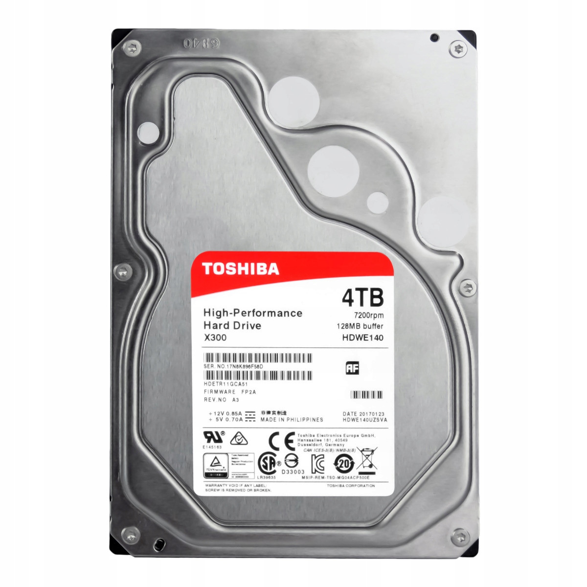 Toshiba X300 4TB 7,2K 128MB Sata III 3,5'' HDETR11GCA51