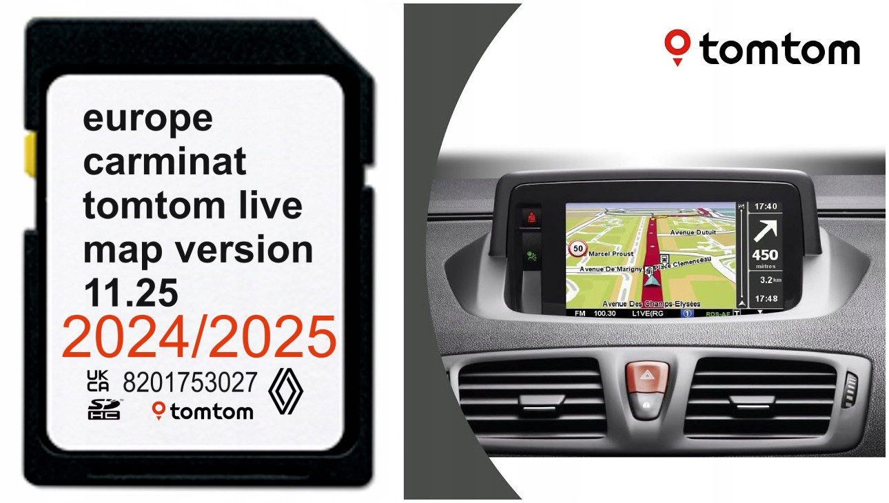 Mapa Tomtom Carminat Live 2024/2025 11.25 Renault Megane Clio Laguna Scenic