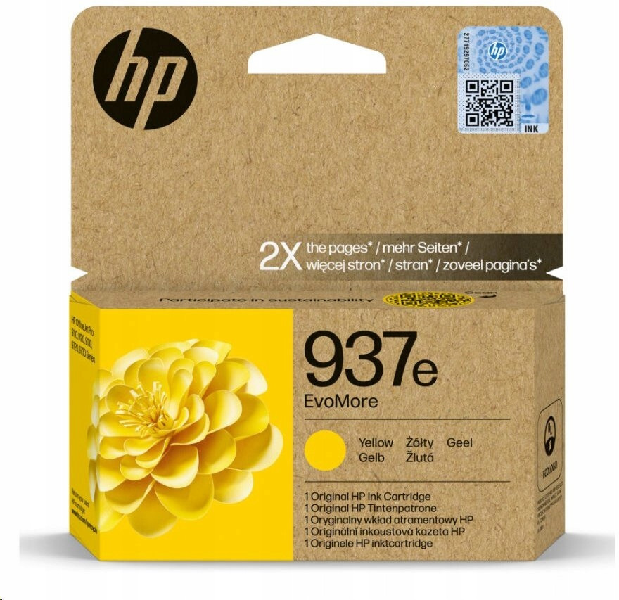 Inkoust Hp EvoMore 937E Ink Cartridge 4S6W8NE žlutý (yellow)