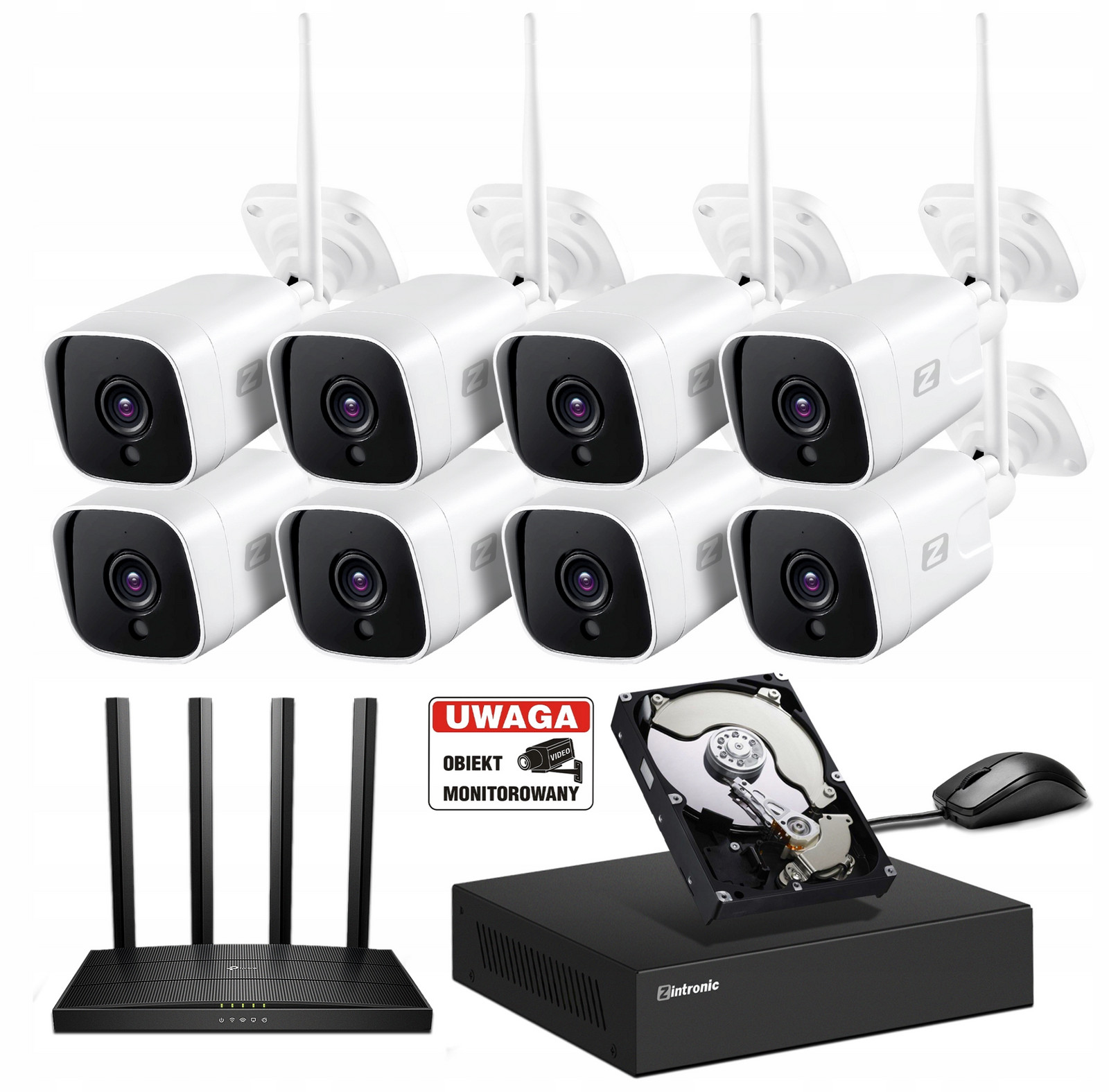 Sada pro Monitorování Ip WiFi 8 Kamer 5MPx 4MPx