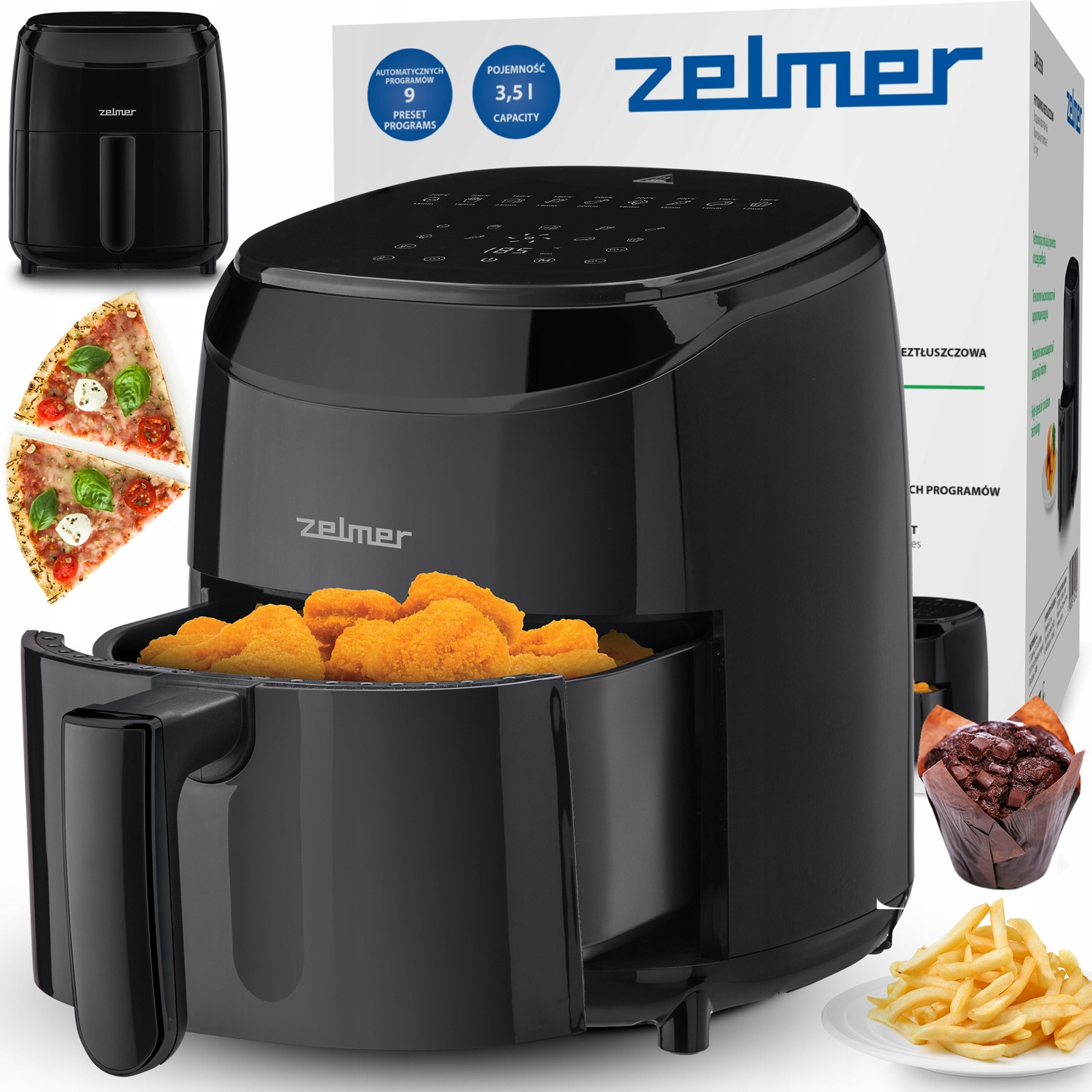 Fritéza Bez Tuku Zelmer Fritéza Trouba Air Fryer 1200W 3,5L