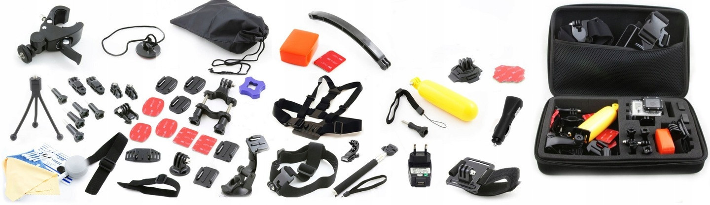 XXL sada montážního příslušenství Držáky pro GoPro Hero 12 11 10 9 8 7 6 5 Max