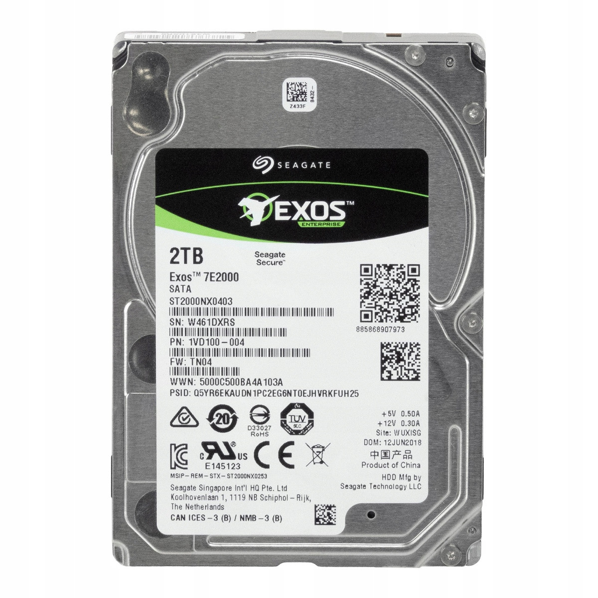 Seagate Exos 7E2000 2TB 7.2K 128MB Sata III 2.5'' ST2000NX0403