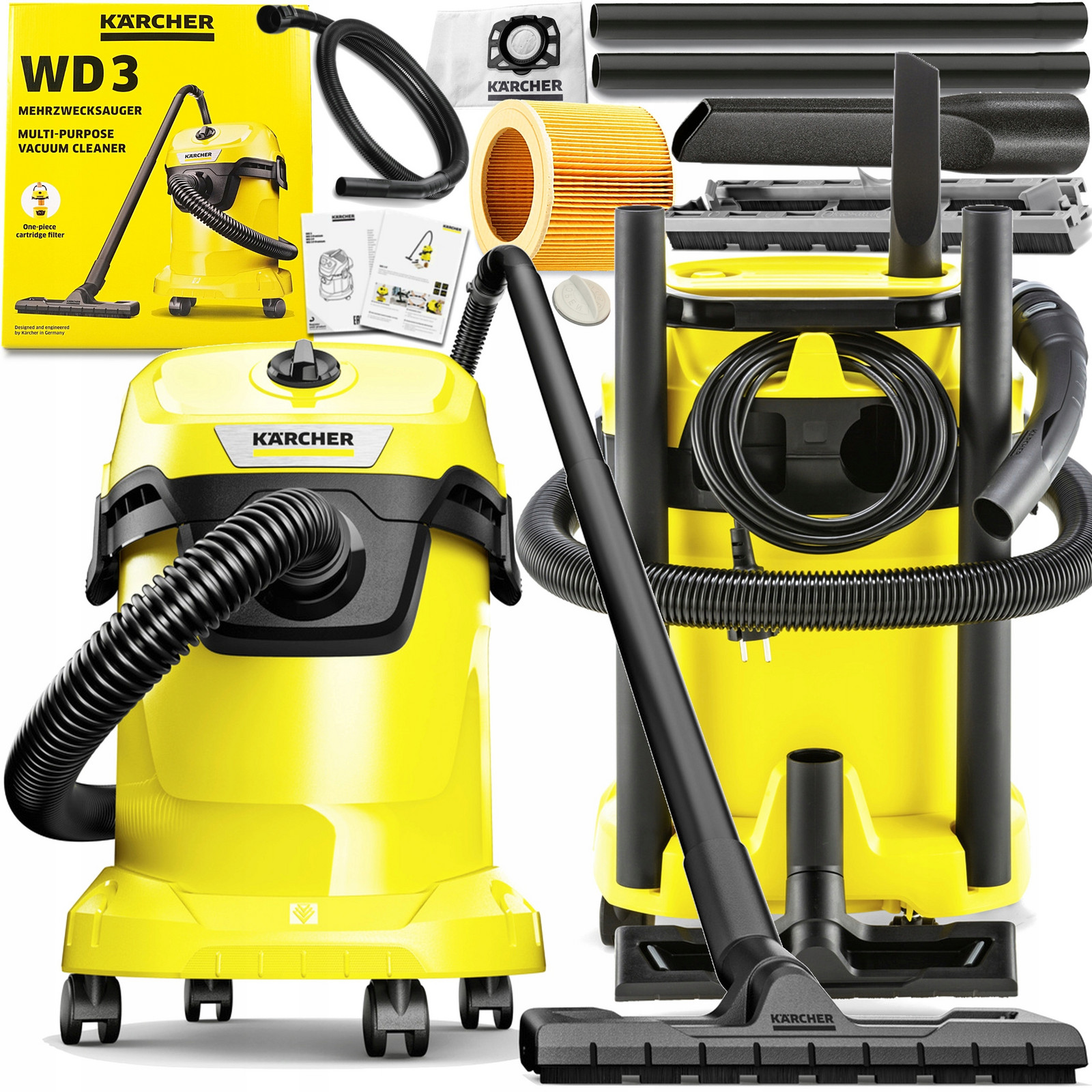 Vysavač Karcher Wd 3 V-17/4/20 1000W 17L Mokrý A Suchý S 4M Hadicí