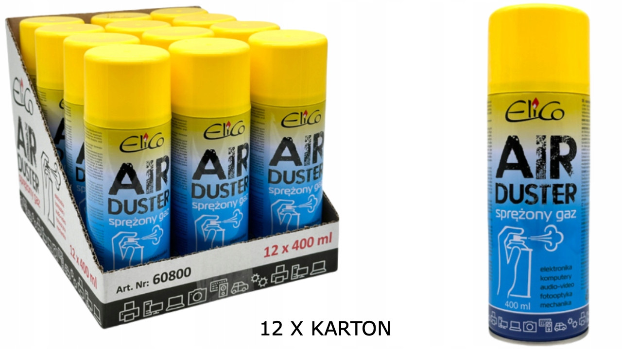 Čistící Sprej Se Stlačeným Vzduchem 400ML Air Duster 12 ks karton