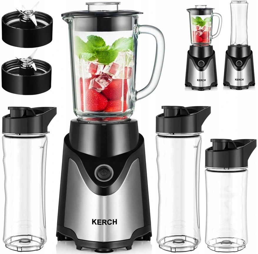 Mixér Kerch Fit SB900 900W Výkon 28000 Ot/min Láhve 400ML 600ML Kalich