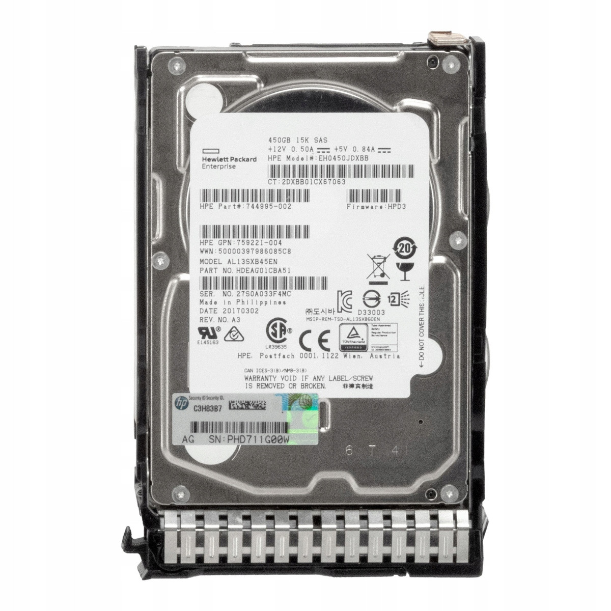 Hp 759547-001 744995-002 450GB 15K 128MB SAS-3 2.5'' EH0450JDXBB