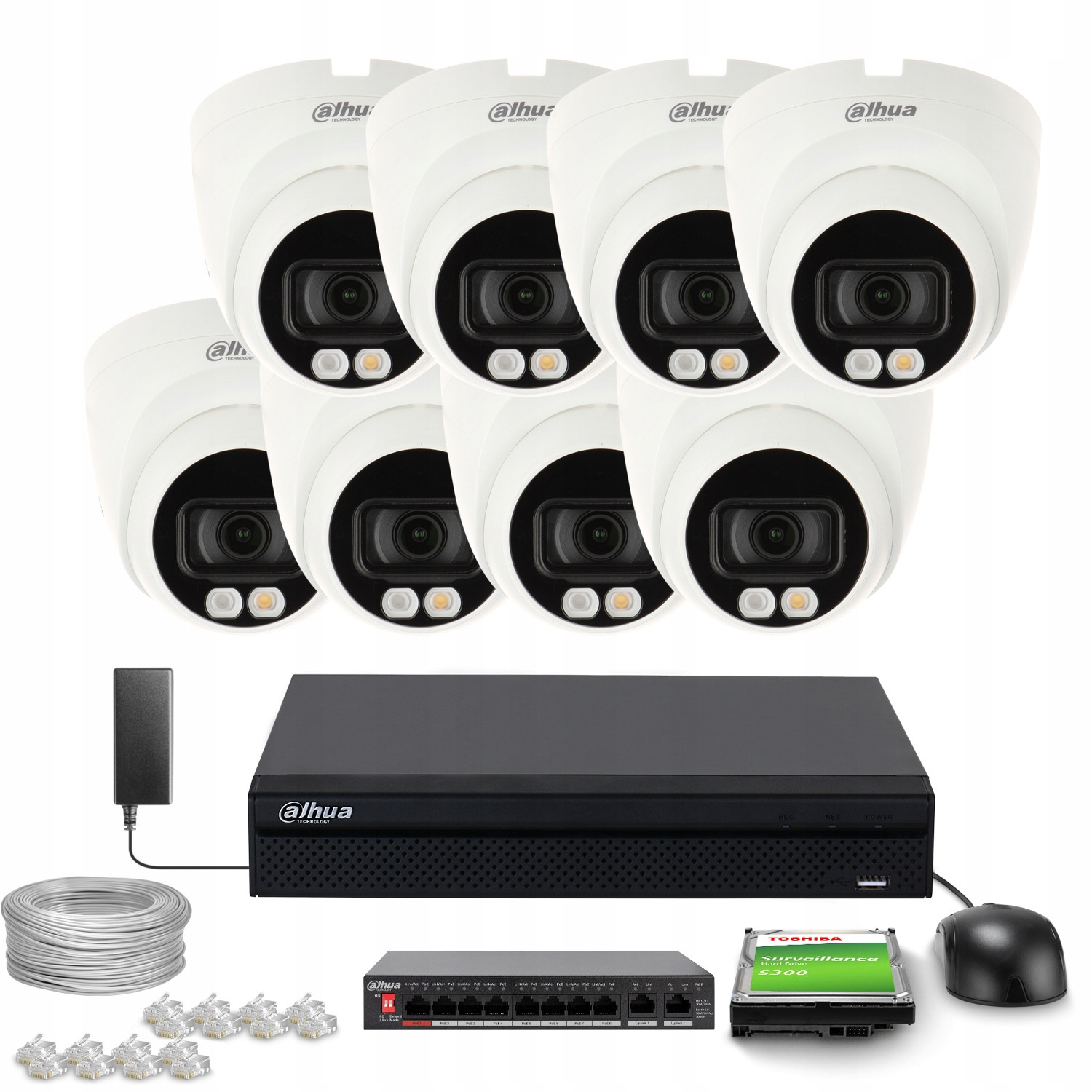 Monitorovací sada 8x IPC-HDW1439V-A-IL-0280B NVR4108HS-4KS3 Dahua