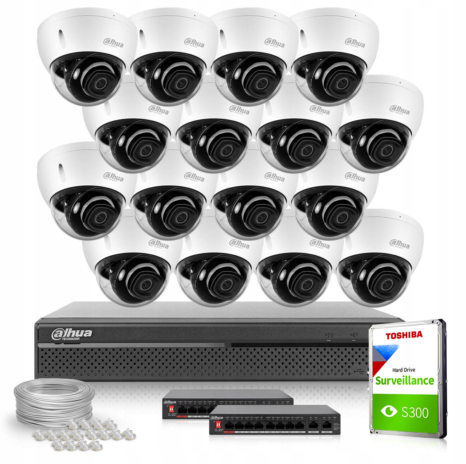 Monitorovací sada 16x IPC-HDBW2841E-S-0280B Detekce Aplikace Dahua