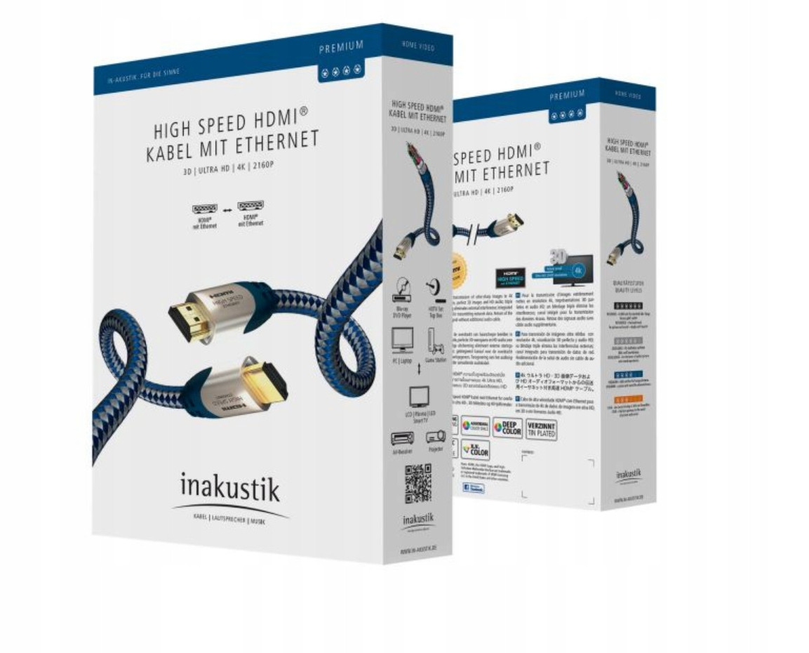 Inakustik Premium Blue Hdmi Kabel 4K 3D 3m 2160P 60HZ