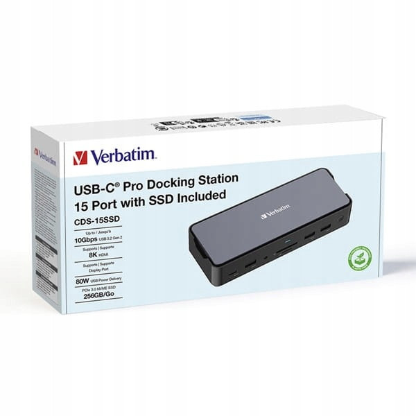 Dokovací stanice Verbatim 15portová Usb-c Pro CDS-15SSD s Ssd diskem