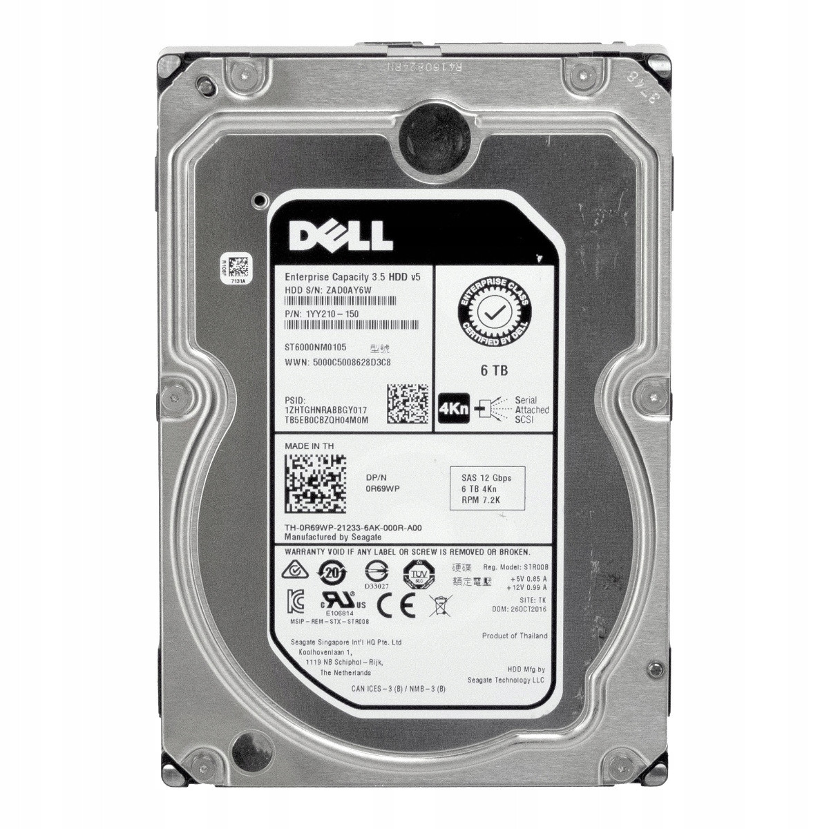 Dell 0R69WP 6TB SAS-3 7.2K 256MB 3.5'' ST6000NM0105
