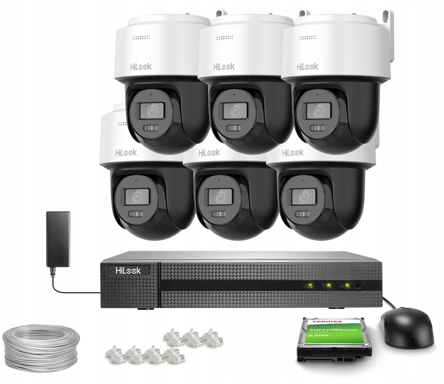 Monitorovací sada 6x PTZ-N4MP-P 4MPx, IR30 HiLook by Hikvision