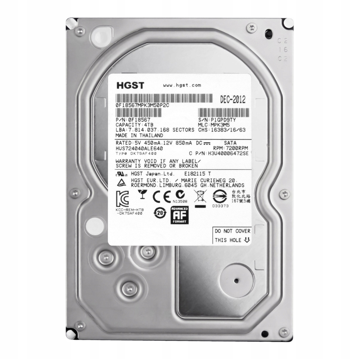 Hgst 4TB 7.2K 64MB Sata III 3.5'' HUS724040ALE640