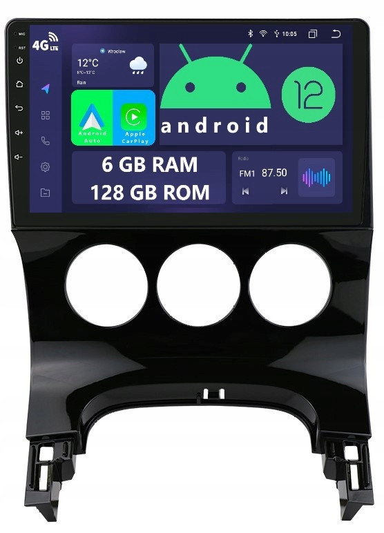 Rádio 2DIN Navigace Android Peugueot 3008 1 6/128 Gb Dsp Carplay Lte