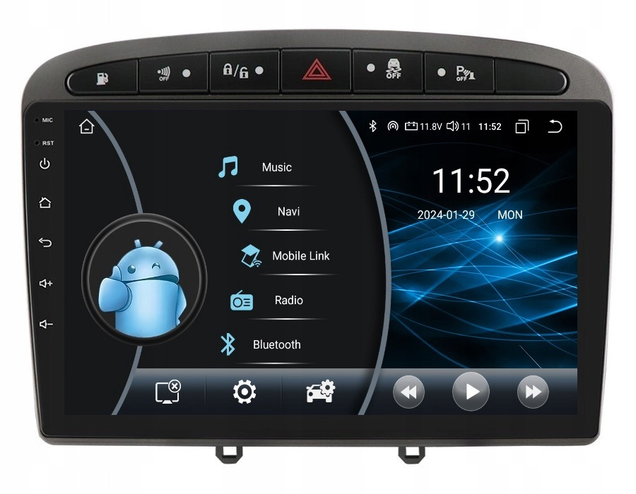 Rádio 2DIN Navigace Android Peugeot 308 CC 2/32 Gb Dsp Carplay Lte