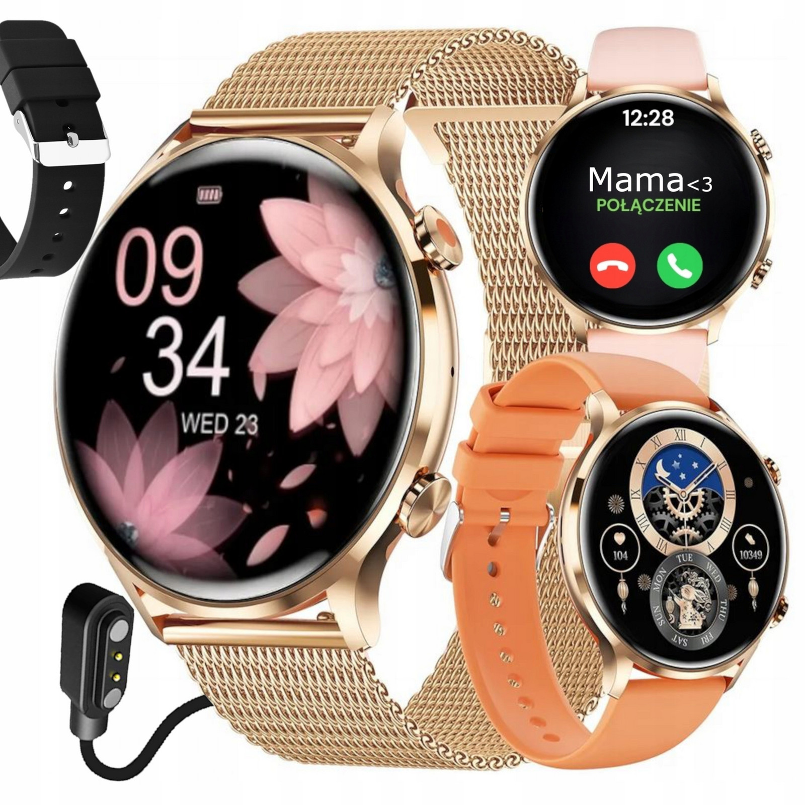 Chytré Hodinky Dámské Hodinky Pl Menu Hovory Smart Watch 4 Řemínky Sluchátka