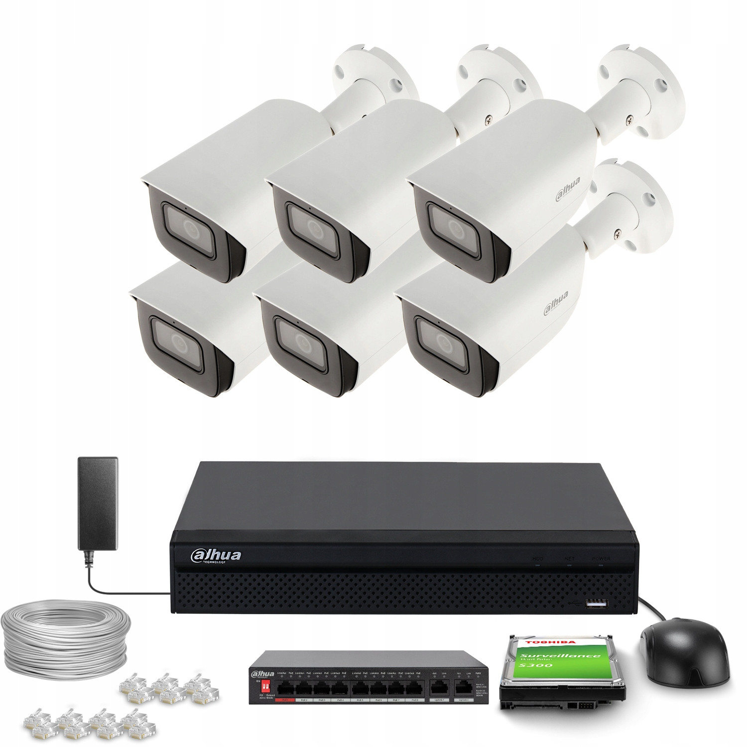 Monitorovací set 6x IPC-HFW3541E-AS-0360B-S2 5Mpx Ir 50m Dahua