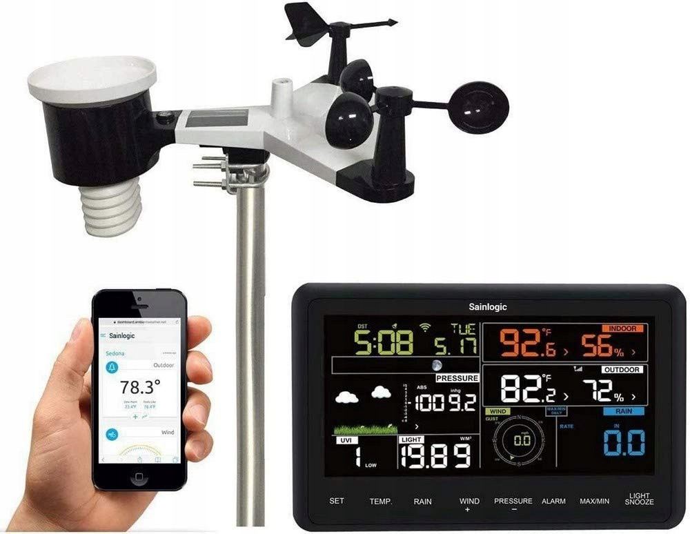 Sainlogic WS3500 Digitální Wifi Meteorologická Stanice LCD Teploměr Vlhkoměr