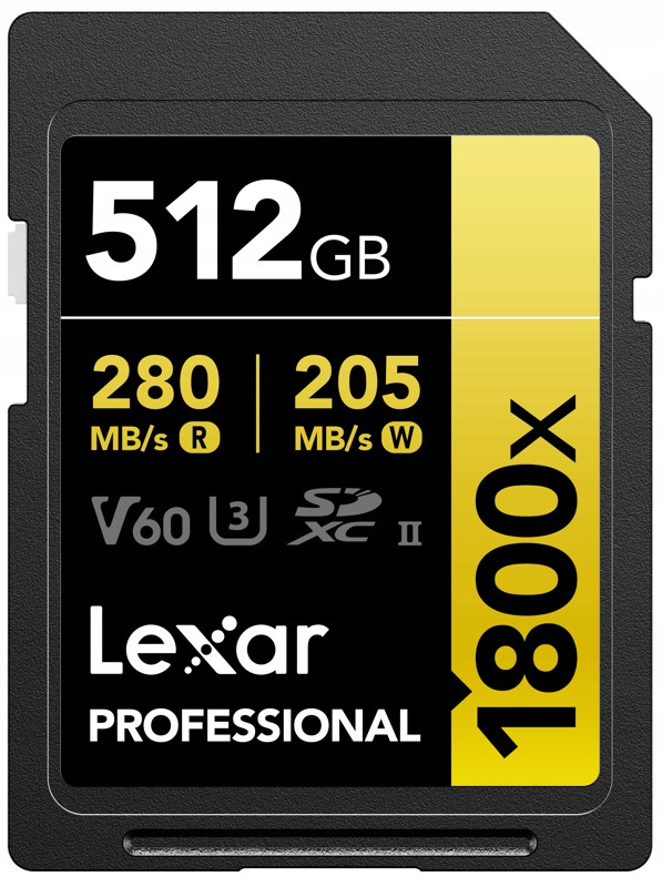 Lexar Sdxc Pro 512 Gb 280 MB/s Uhs-ii U3 1800x V60