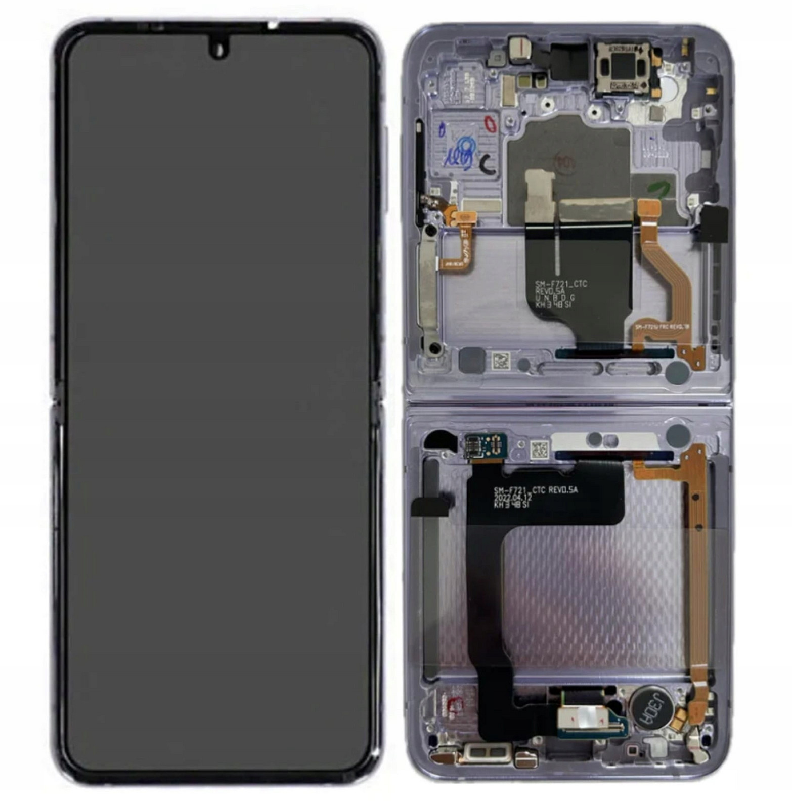 Org LCD displej Samsung Galaxy Z Flip 4 5G 2022 SM-F721 Fialová S Rámečkem