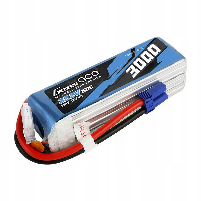 Gens Ace Výkonná Akumulátor Baterie Lipo 3000MAH 22.2V 60C 6S1P Konektror EC5