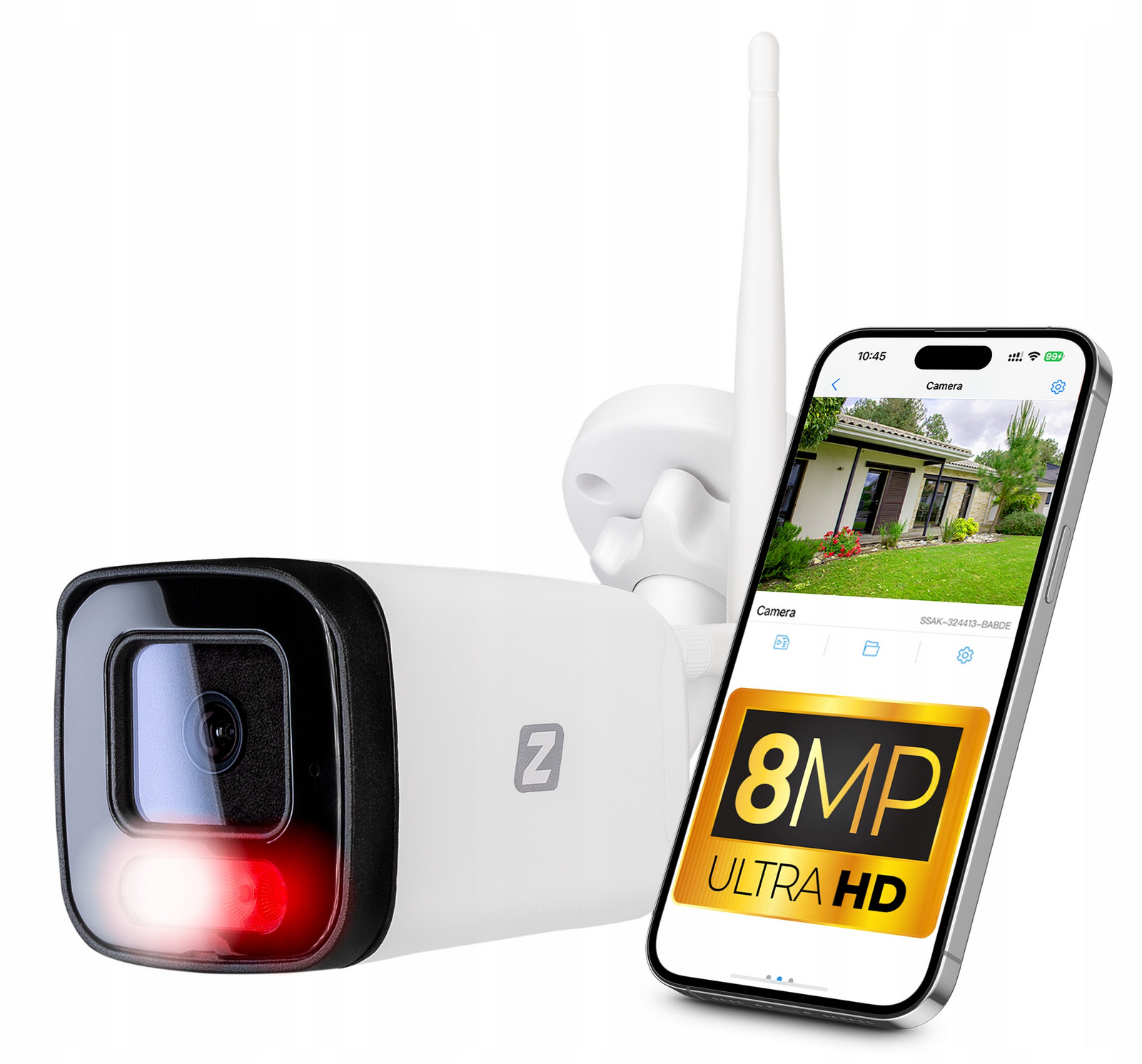 Venkovní kamera Tubová Ip WiFi 8MPx Oznámení, Audio 4xZOOM Kovová