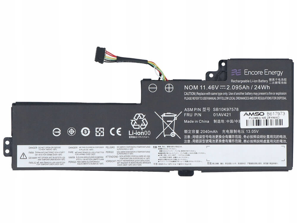 Baterie Encore Energy pro Lenovo ThinkPad T470 24Wh 11,46V 2095mAh 01AV421