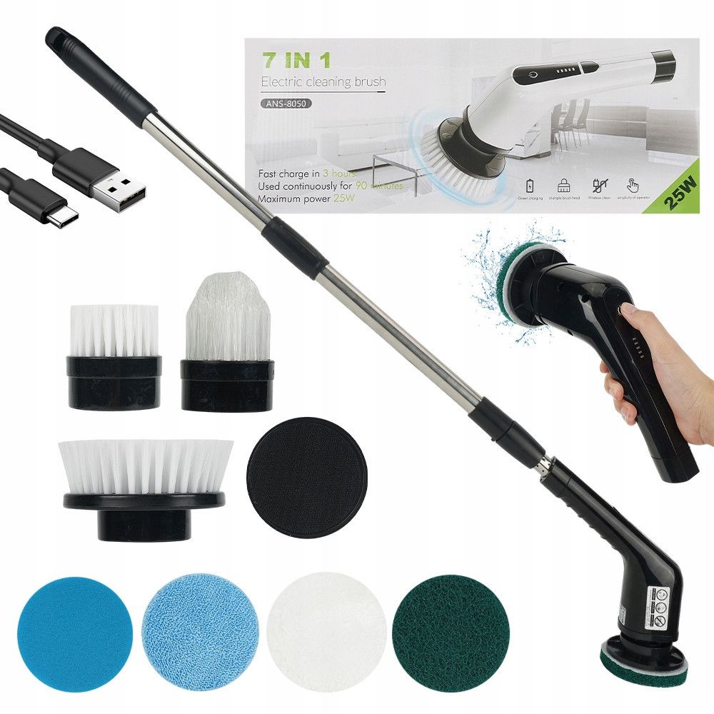 Bezdrátový Elektrický Čisticí Kartáč Rotační 7V1