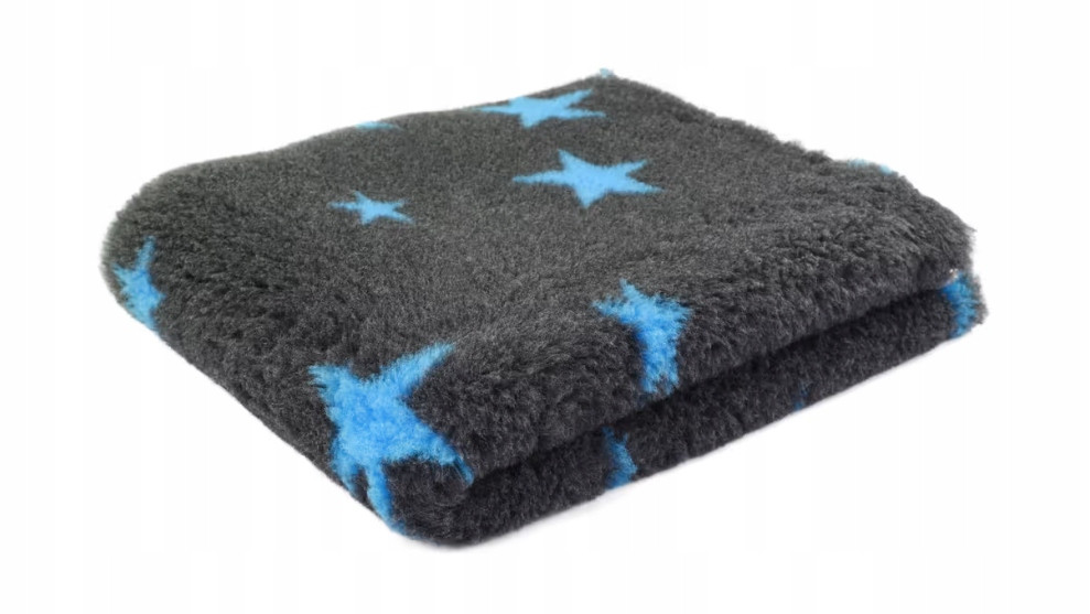 DryBed Blovi VetBed A+ pelíšek grafit s modrými hvězdičkami L 150x100cm
