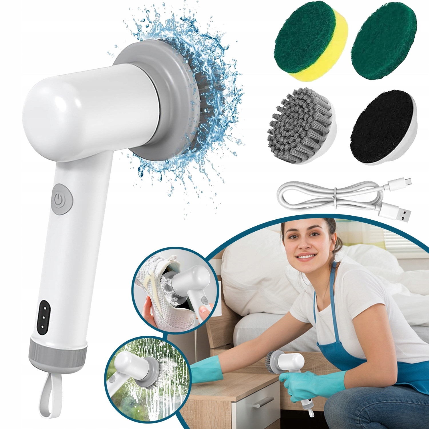 Elektrický Čisticí Kartáč, Elektrický Rotační Čistič, Pro Domácnost