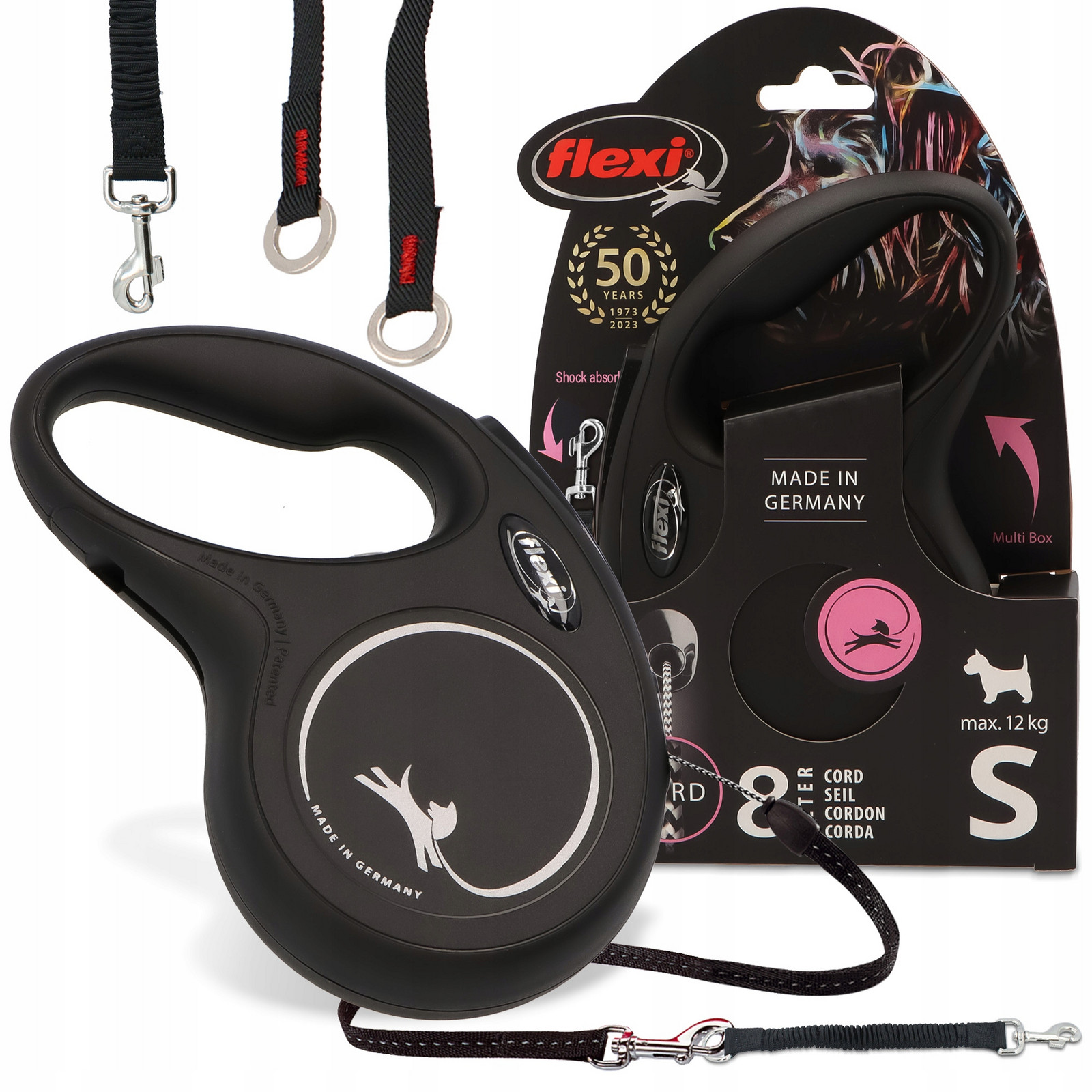 Vodítko Psa Flexi Automatické 8m Tréninkové Lanko Navíjecí Tlumič Vodítka