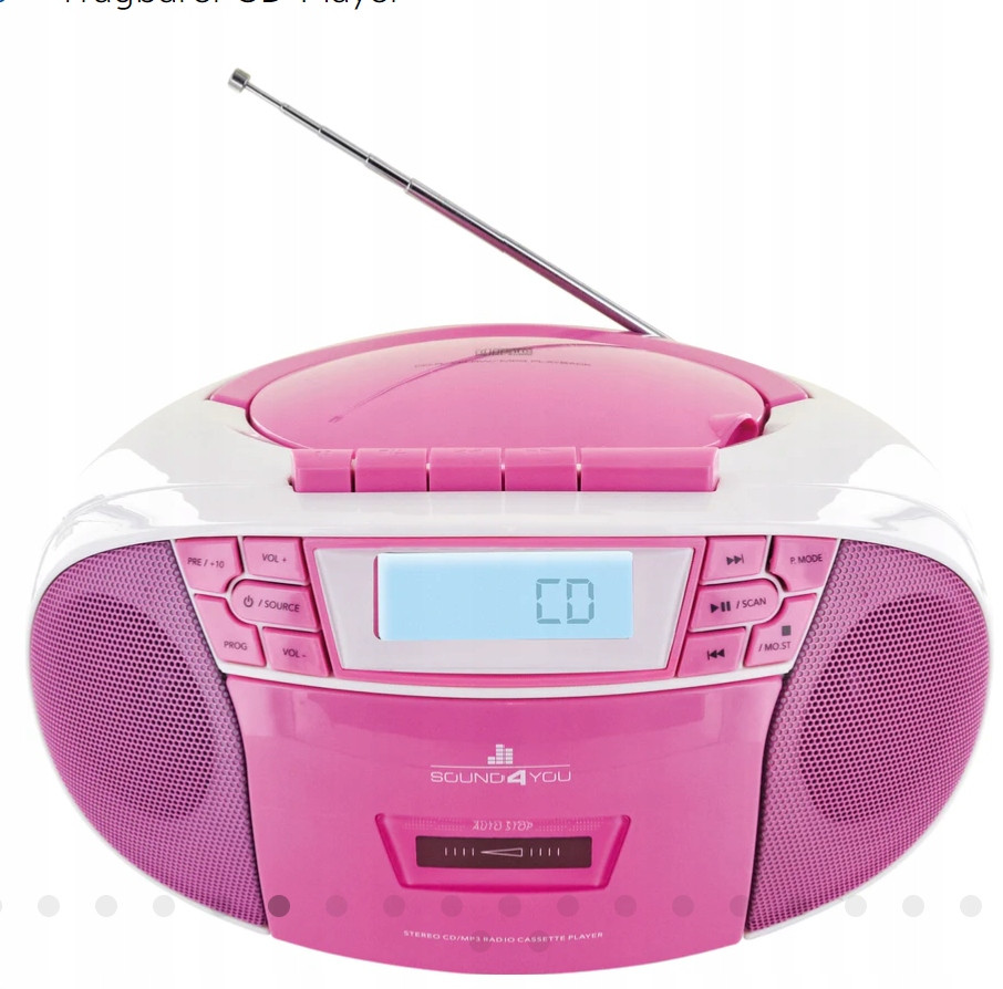 Síťové a bateriové rádio Fm Schwaiger Růžové