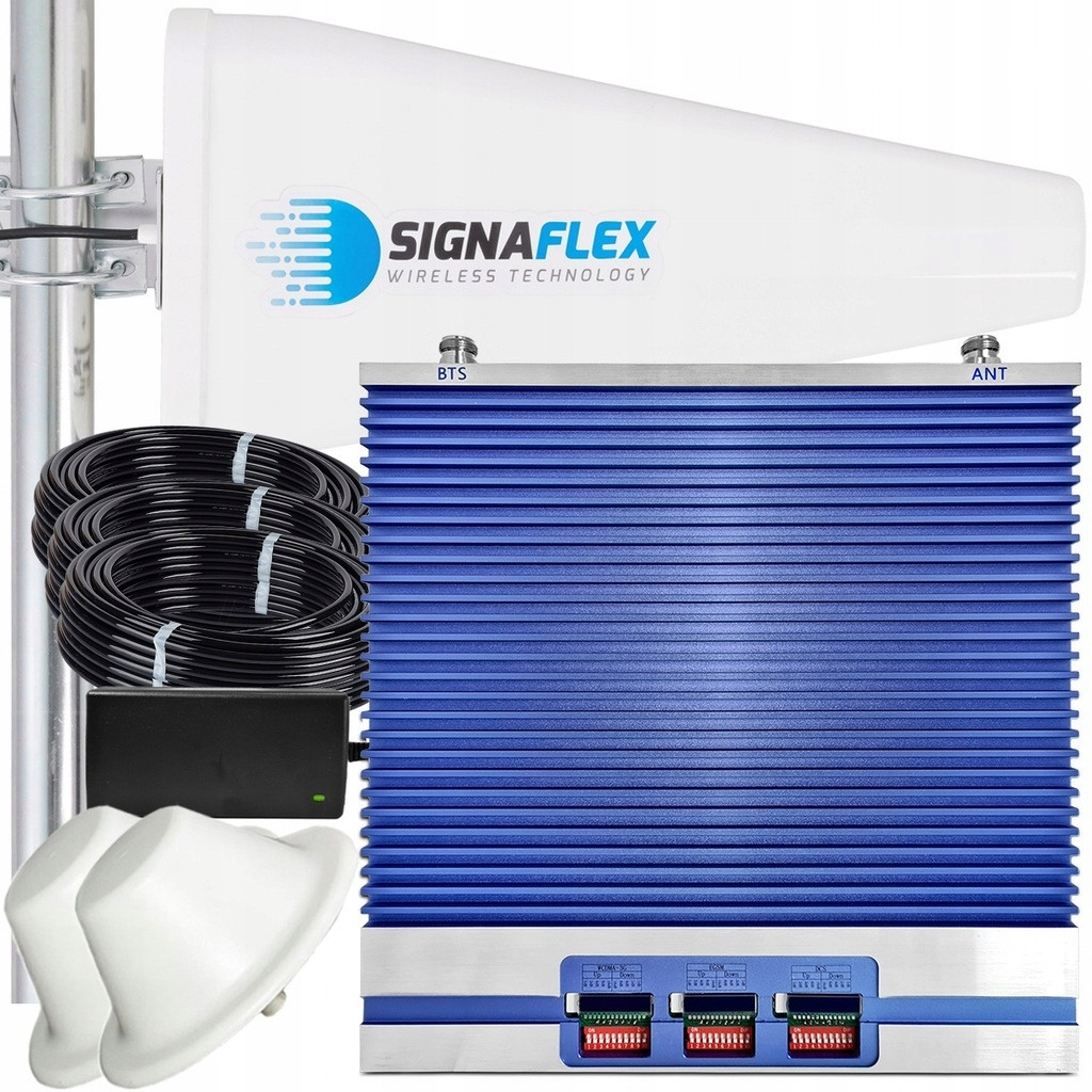 Zesilovač Signálu Telefonu Internetu Egsm 3G 4G Lte 5000m2 3 Antény 10m