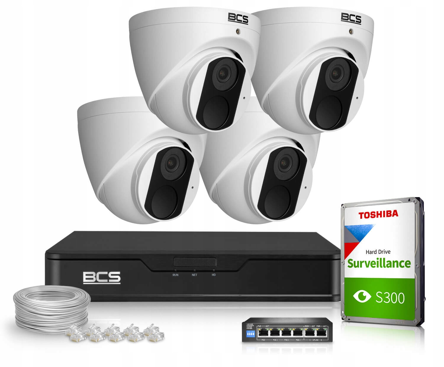 Monitorovací set 4x BCS-P-EIP14FSR3 4Mpx Ir 30m Detekce Aplikace