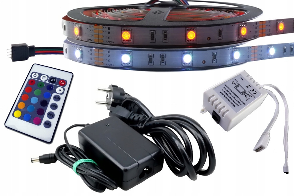 Set Led pásek Smd Rgb 5050 Ovladač +pilot 10m