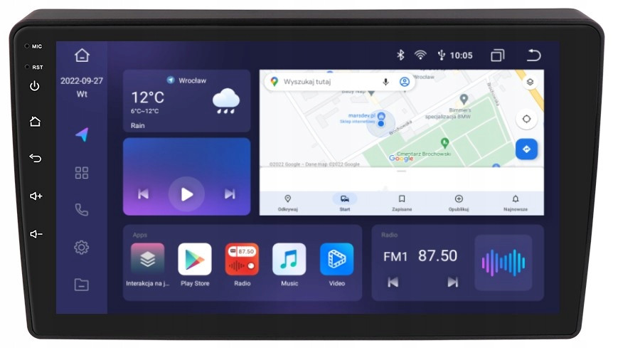 Radio 2DIN Navigace Android Peugeot Partner 2 II 3/32 Gb Dsp Carplay