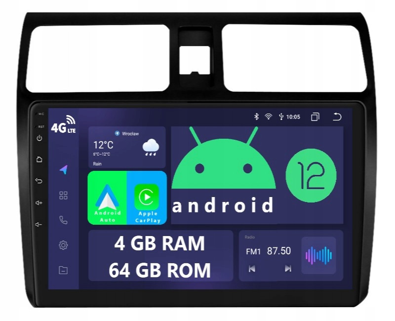 Rádio 2DIN Navigace Android Suzuki Swift 4 IV Dsp Carplay 4/64 Gb Lte