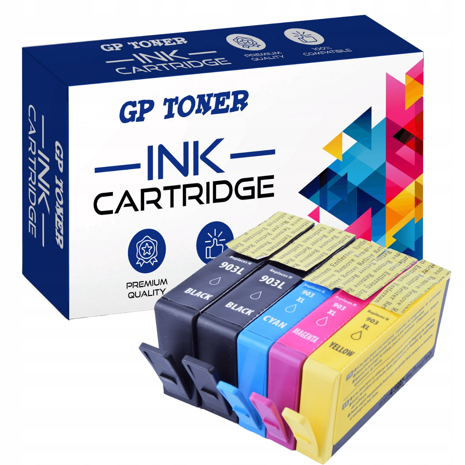 5x Inkoustové Náplně pro Hp 903 XL Officejet 6900 6950 6960 6968 6970 6975 6860 6978
