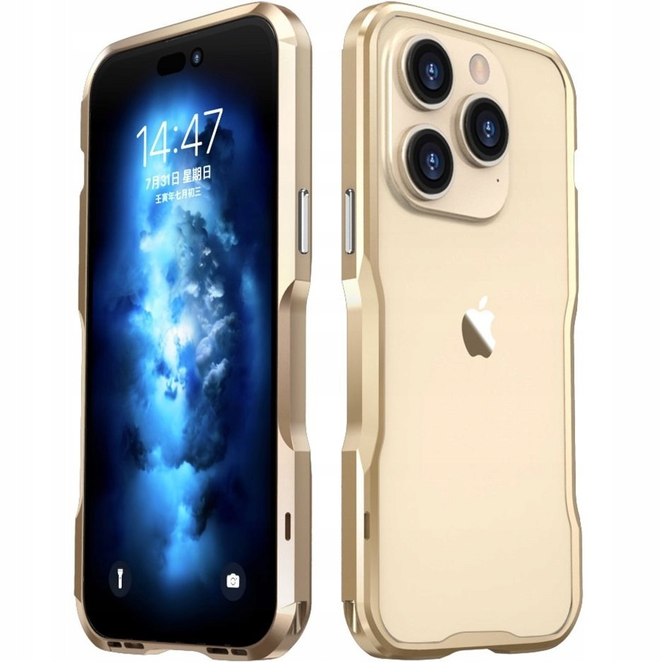 Pouzdro Luphie Kovový Bumper pro iPhone 14 Pro Case Odolný Rámeček s hliníkem