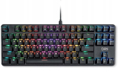 DR1TECH Raven+ Drátová Klávesnice Černá Herní Rgb