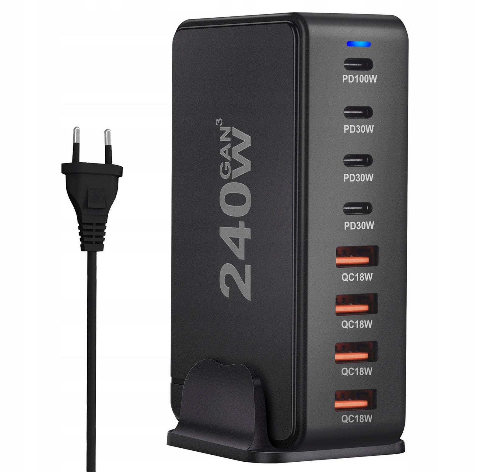 Rychlá Nabíječka GaN 240W Pd 4x Usb C 4x Qc 3.0 Pro Notebook Iphone 100W Mac