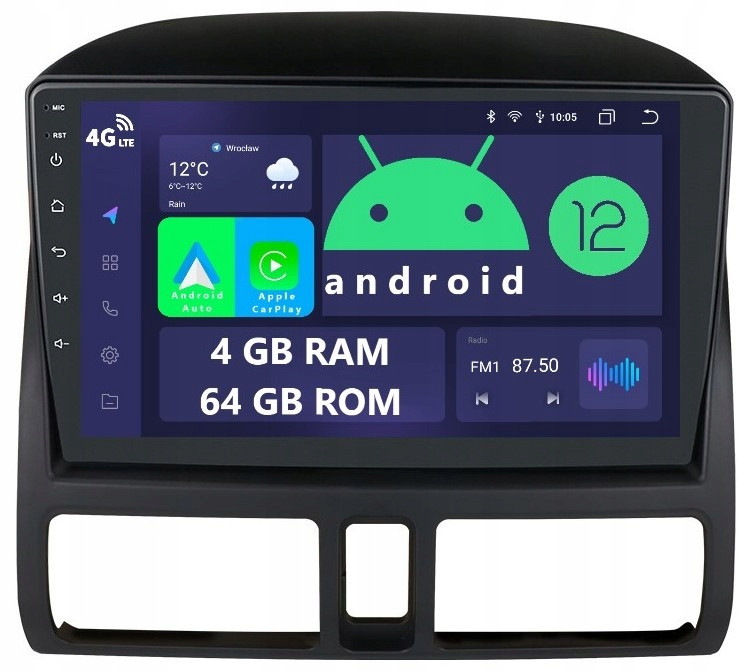 Rádio 2DIN Navigace Android Honda Crv Cr-v 2 II 4/64 Gb Dsp Carplay Lte