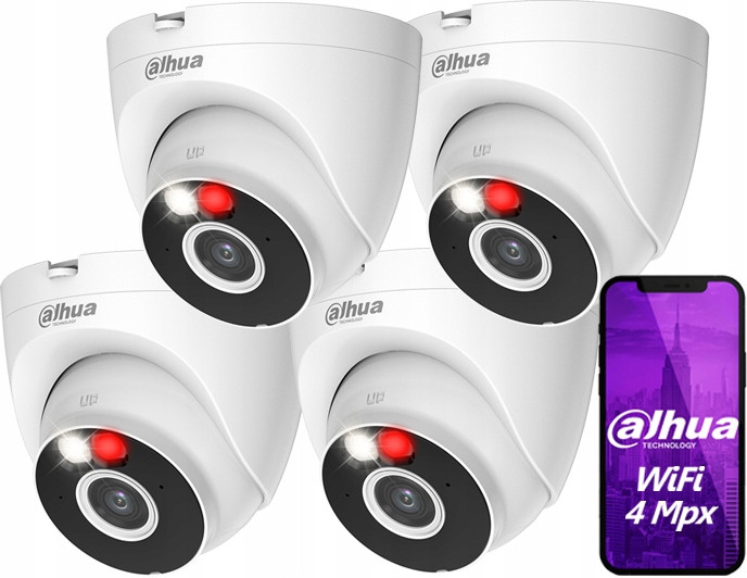 Set kamer 4-balení Dahua T4A-PV 4Mpx Smart Dual Light Slot Sd 256GB